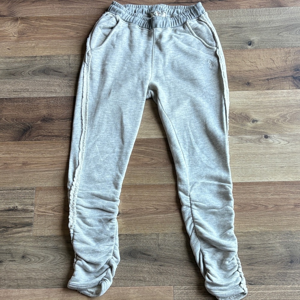 Free People Heather Gray Ruched Joggers